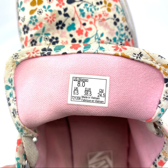 Vans Camden Lace Up Floral Sneakers, Women's 8 - Picture 12 of 12